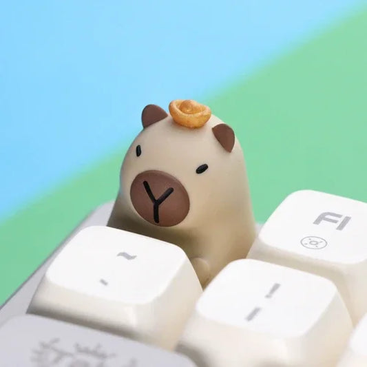 Artisan Capybara Resin Keycap for Mechanical Keyboard - Cute Animal Art Design