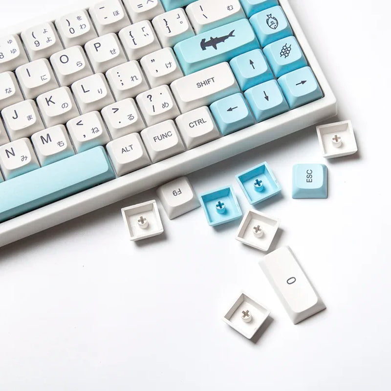 Mechanical Keyboard Sea Salt Milk Keycaps XDA Profile Key Caps 114 Keys-Set Keycap with 2U 1.75U Shift GK61 GK64 980 Mechanical